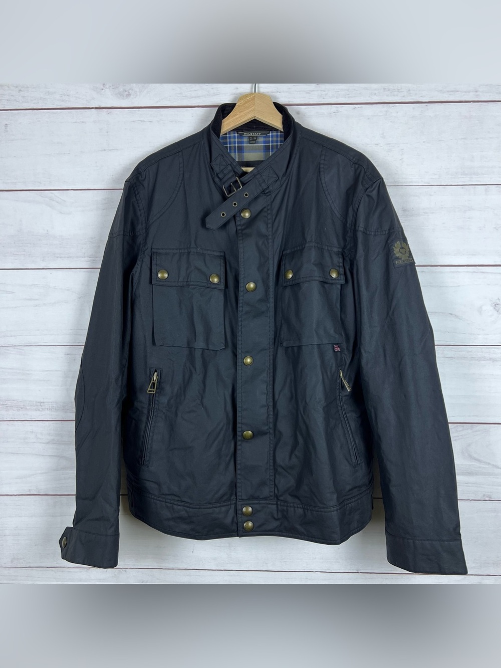 Belstaff Racemaster 1981 Waxed Cotton Men's Biker Jacket US 48 IT 58 Black